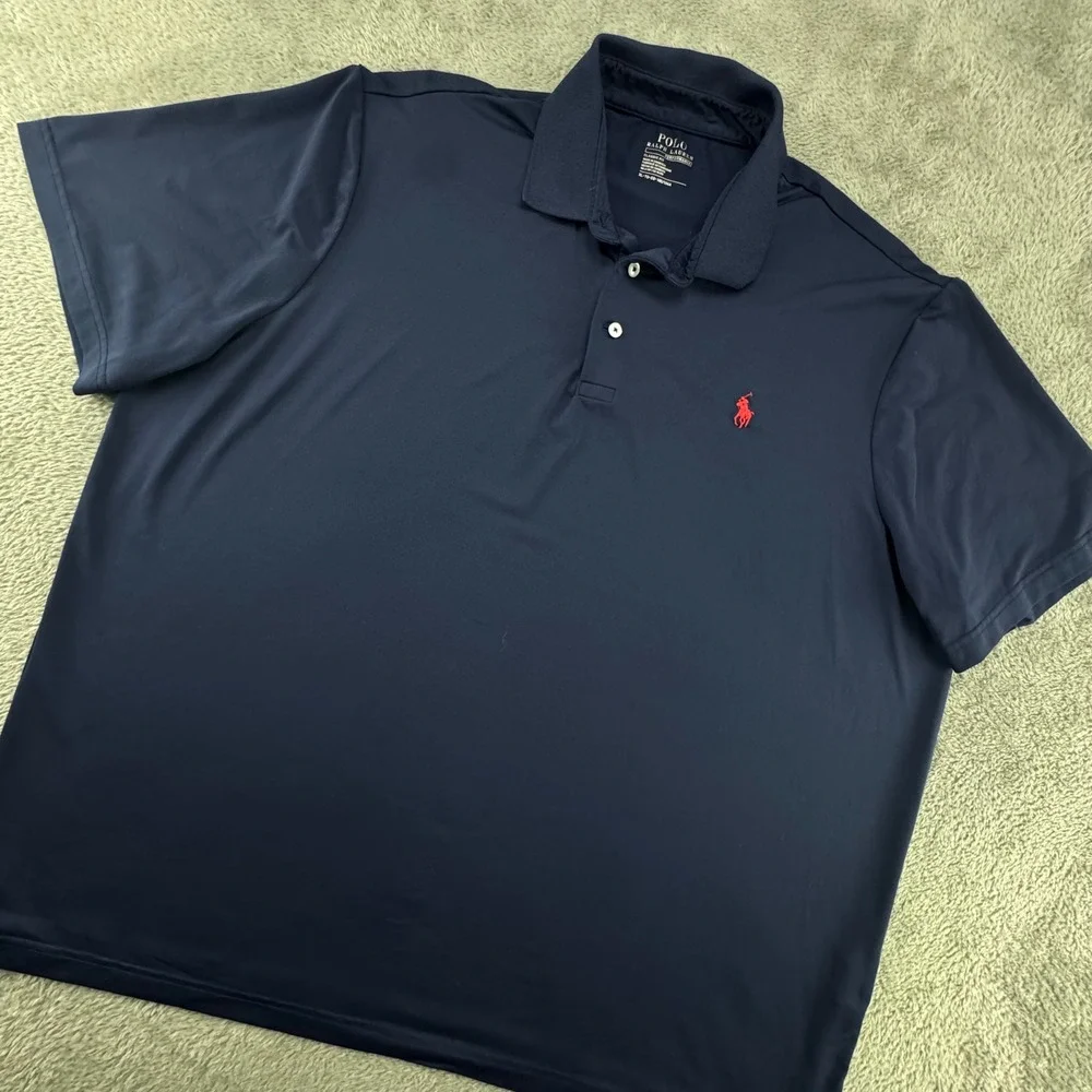Polo Ralph Lauren Polo Mens XL Navy Blue‎ Excellent Performance Classic Fit Pony